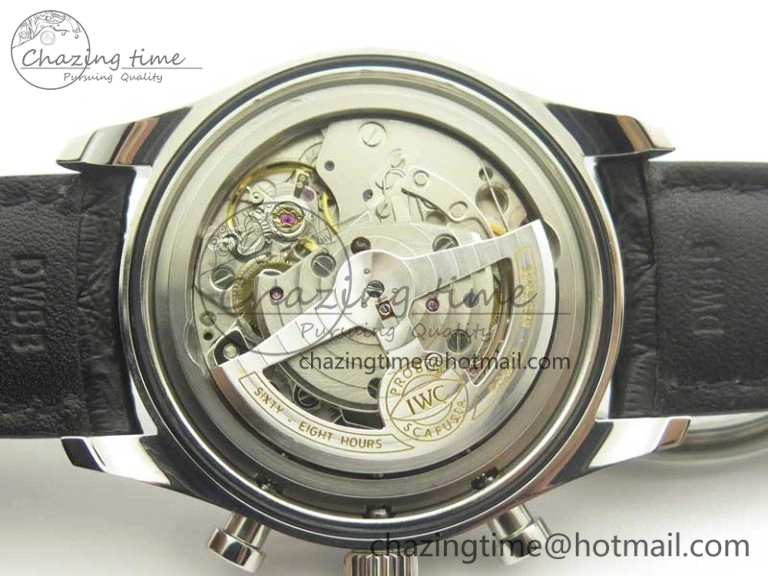 Cozy Portugieser Chrono  42 IW390302 ZF 1:1 Best Edition White Dial Blue Markers on Black Leather Strap A 7185