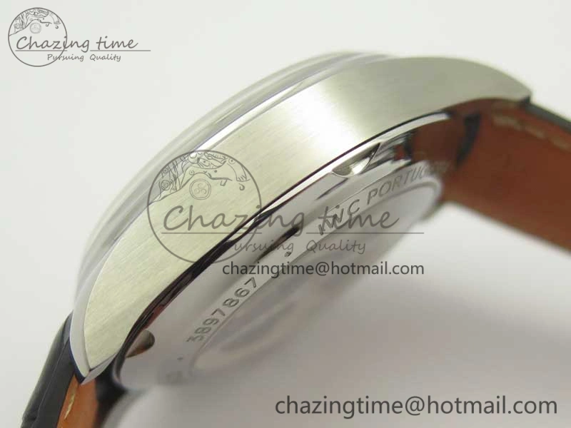 Durable Portugieser Chrono  42 IW390403 ZF 1:1 Best Edition White Dial Blue Hand on Black Leather Strap A 7190