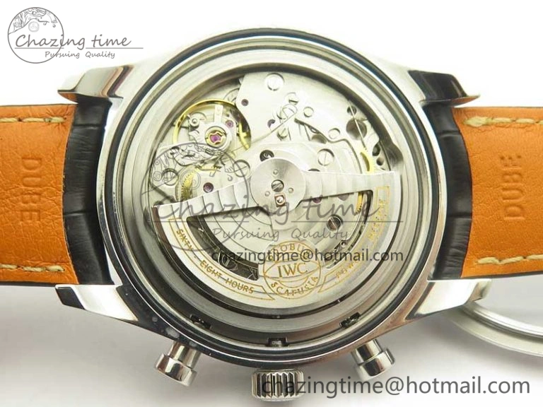 Durable Portugieser Chrono  42 IW390403 ZF 1:1 Best Edition White Dial Blue Hand on Black Leather Strap A 7190