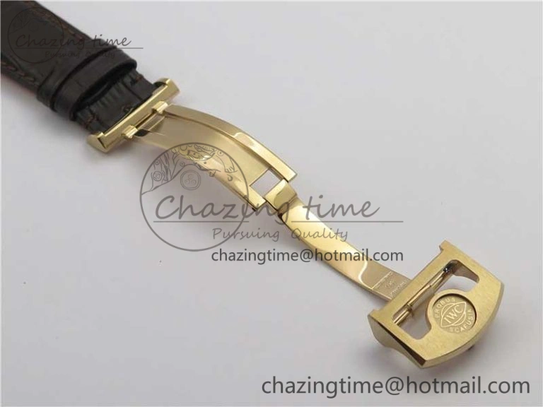 Portugieser Chrono  42 IW390406 RG ZF 1:1 Best Edition Blue Dial on Brown Leather Strap A StreetReady 7129