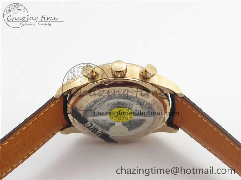 Portugieser Chrono  42 IW390406 RG ZF 1:1 Best Edition Blue Dial on Brown Leather Strap A StreetReady 7129