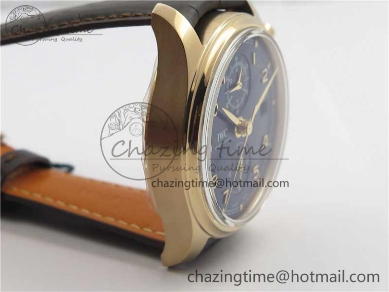 Portugieser Chrono  42 IW390406 RG ZF 1:1 Best Edition Blue Dial on Brown Leather Strap A StreetReady 7129