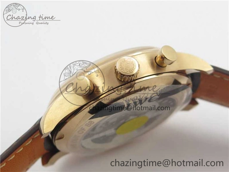 Portugieser Chrono  42 IW390406 RG ZF 1:1 Best Edition Blue Dial on Brown Leather Strap A StreetReady 7129