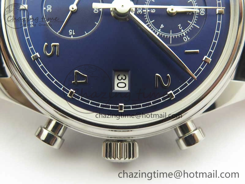 Portugieser Chrono  42 IW390406 ZF 1:1 Best Edition Blue Dial on Black Leather Strap A QuickDry 7189