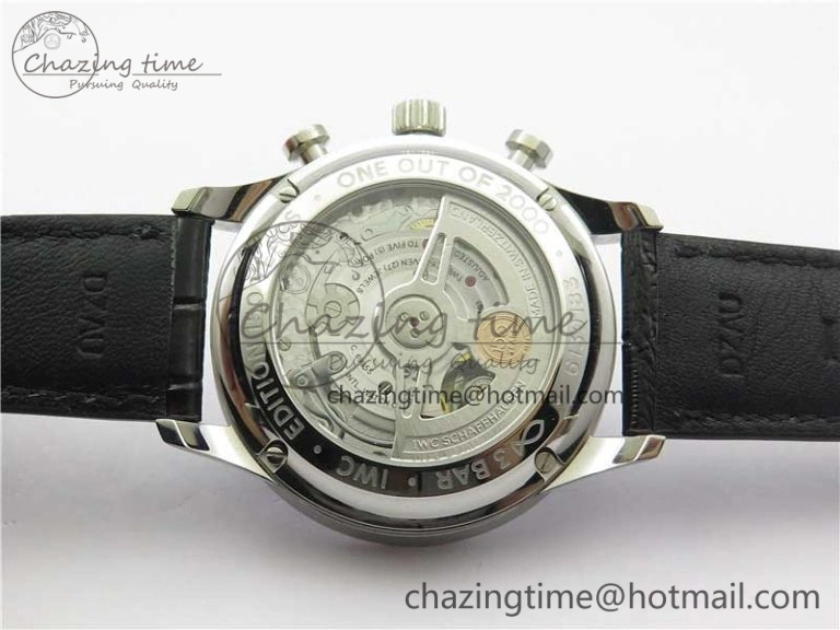 EasyCare Portugieser Chronograph Edition 150 Years IW371601 ZF 1:1 Best Edition Blue Dial on Black Leather Strap A7750 (Slim Movement) 7137