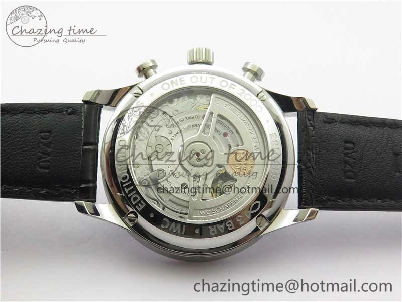EasyCare Portugieser Chronograph Edition 150 Years IW371601 ZF 1:1 Best Edition Blue Dial on Black Leather Strap A7750 (Slim Movement) 7137