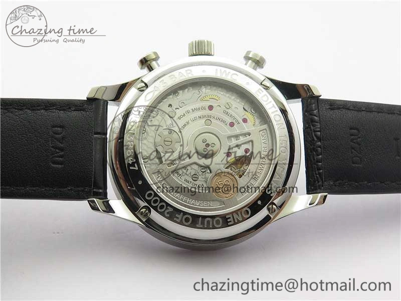 ZeroBulk Portugieser Chronograph Edition “150 Years” IW371602 ZF 1:1 Best Edition White Dial on Black Leather Strap A7750 (Slim Movement) 7120