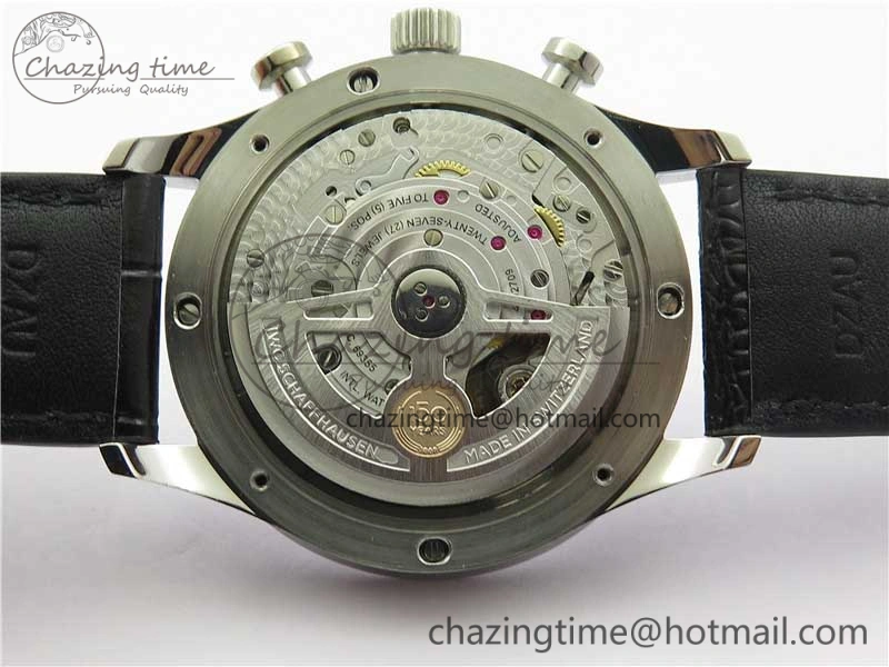 ZeroBulk Portugieser Chronograph Edition “150 Years” IW371602 ZF 1:1 Best Edition White Dial on Black Leather Strap A7750 (Slim Movement) 7120