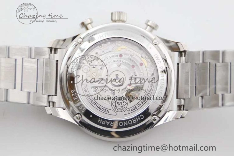 Portugieser Chronograph IW371615 ZF Best Edition Green Dial on SS Bracelet A7750 (Slim Movement) ZeroBulk 7038
