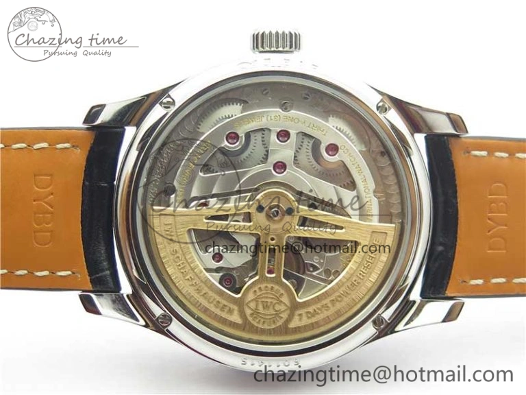 FlexibleFit Portugieser Perpetual Calendar IW503301 V9F 1:1 Best Edition Silver Dial on Black Leather Strap A 7116