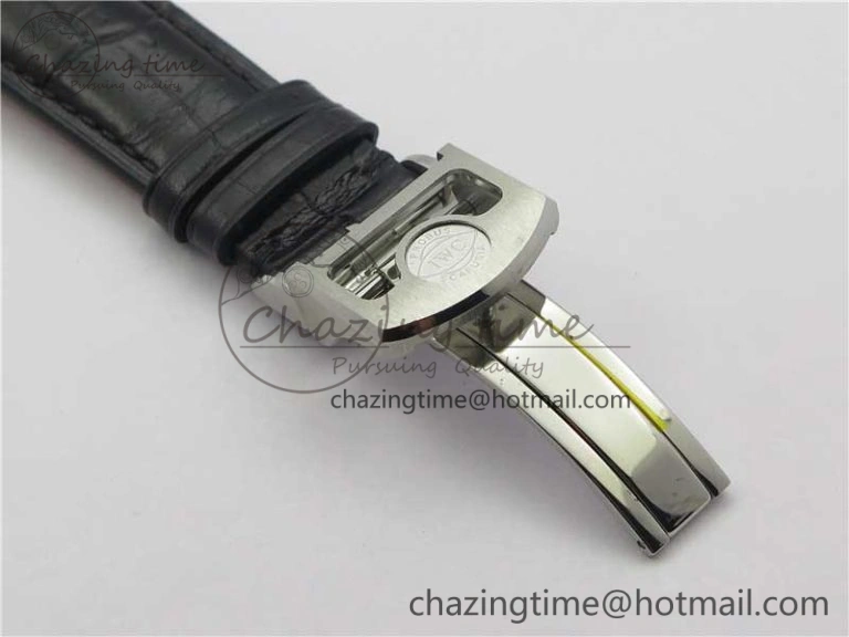 FlexibleFit Portugieser Perpetual Calendar IW503301 V9F 1:1 Best Edition Silver Dial on Black Leather Strap A 7116