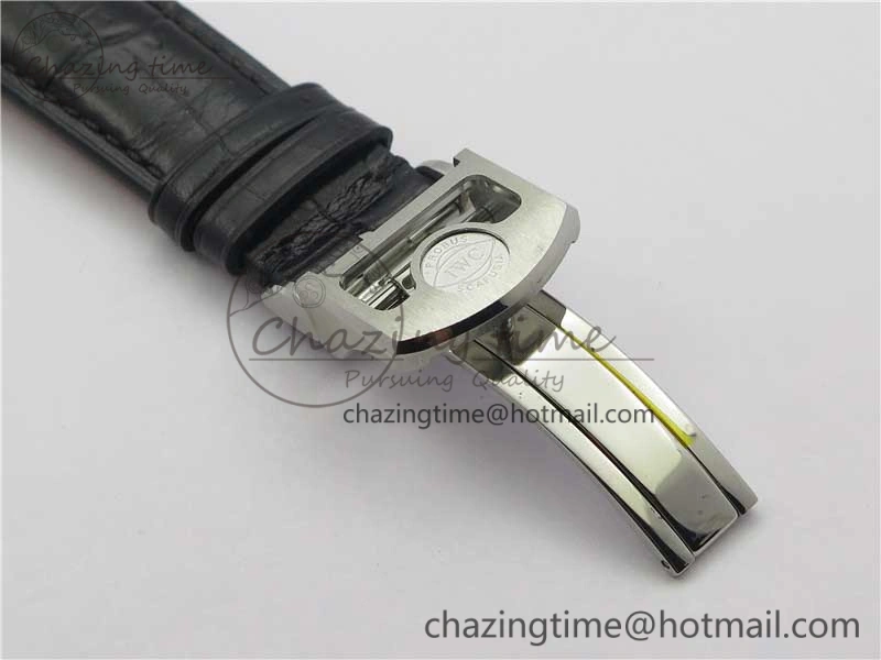 FlexibleFit Portugieser Perpetual Calendar IW503301 V9F 1:1 Best Edition Silver Dial on Black Leather Strap A 7116