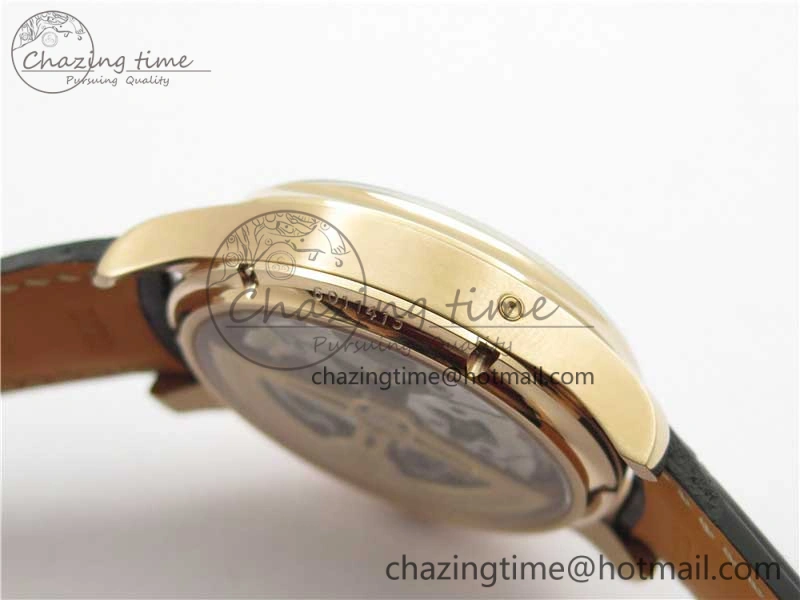 Stretchable Portugieser Perpetual Calendar IW503302 RG V9F 1:1 Best Edition Blue Dial on Black Leather Strap A 7098