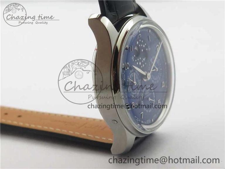 Portugieser Perpetual Calendar IW503401 V9F 1:1 Best Edition Blue Dial on Black Leather Strap A Breathable 7114