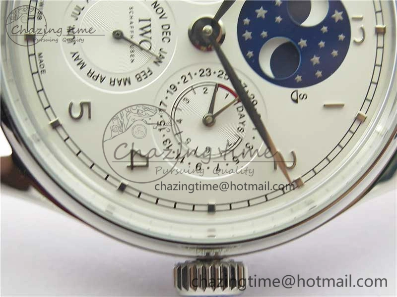 TopPick Portugieser Perpetual Calendar IW503406 V9F 1:1 Best Edition Silver Dial on Black Leather Strap A 7115