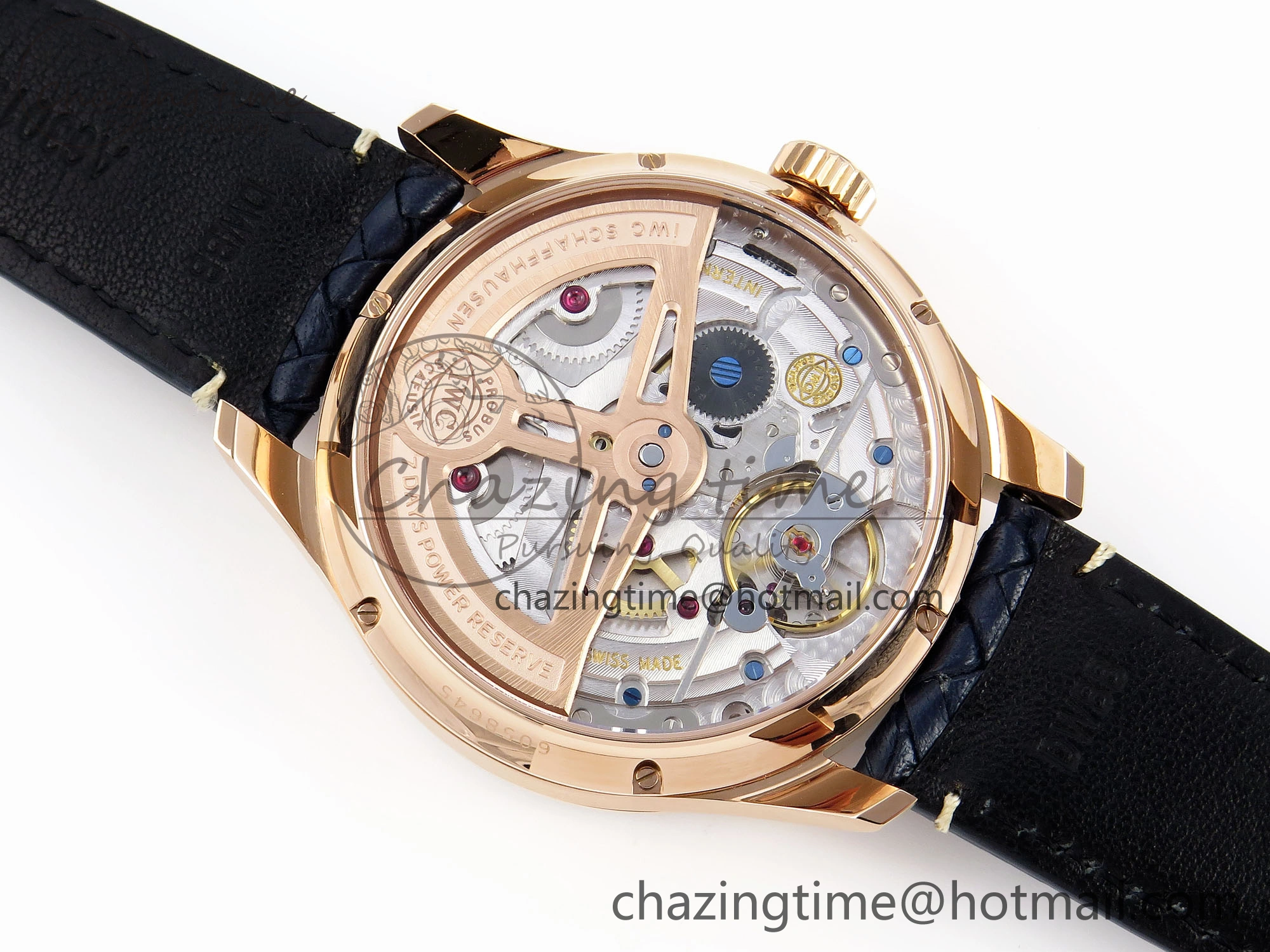 Portugieser Perpetual Calendar RG 5033 APSF 1:1 Best Edition Blue Dial on Black Leather Strap A52610 Clone WrinkleFree 7023