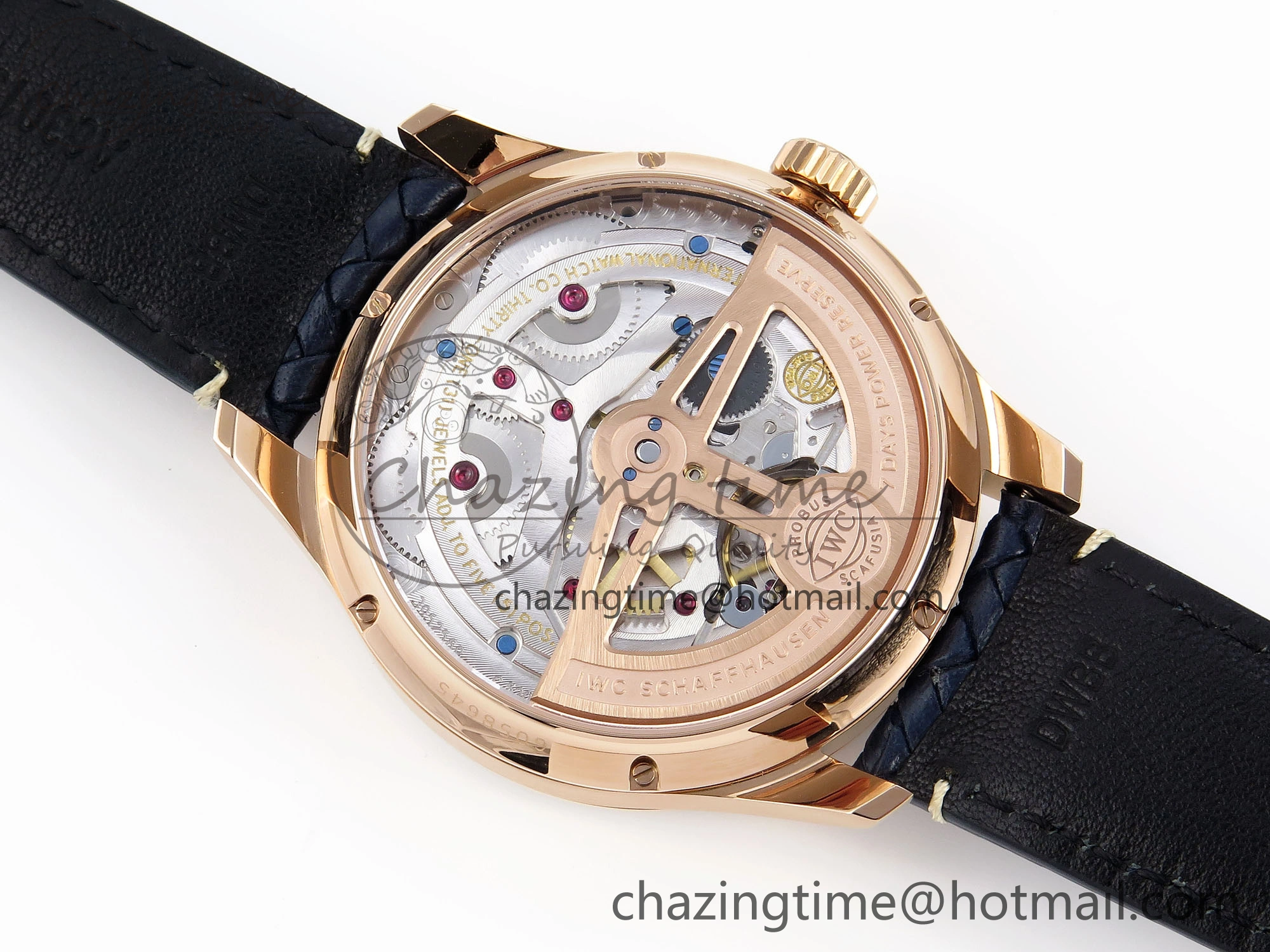 Portugieser Perpetual Calendar RG 5033 APSF 1:1 Best Edition Blue Dial on Black Leather Strap A52610 Clone WrinkleFree 7023