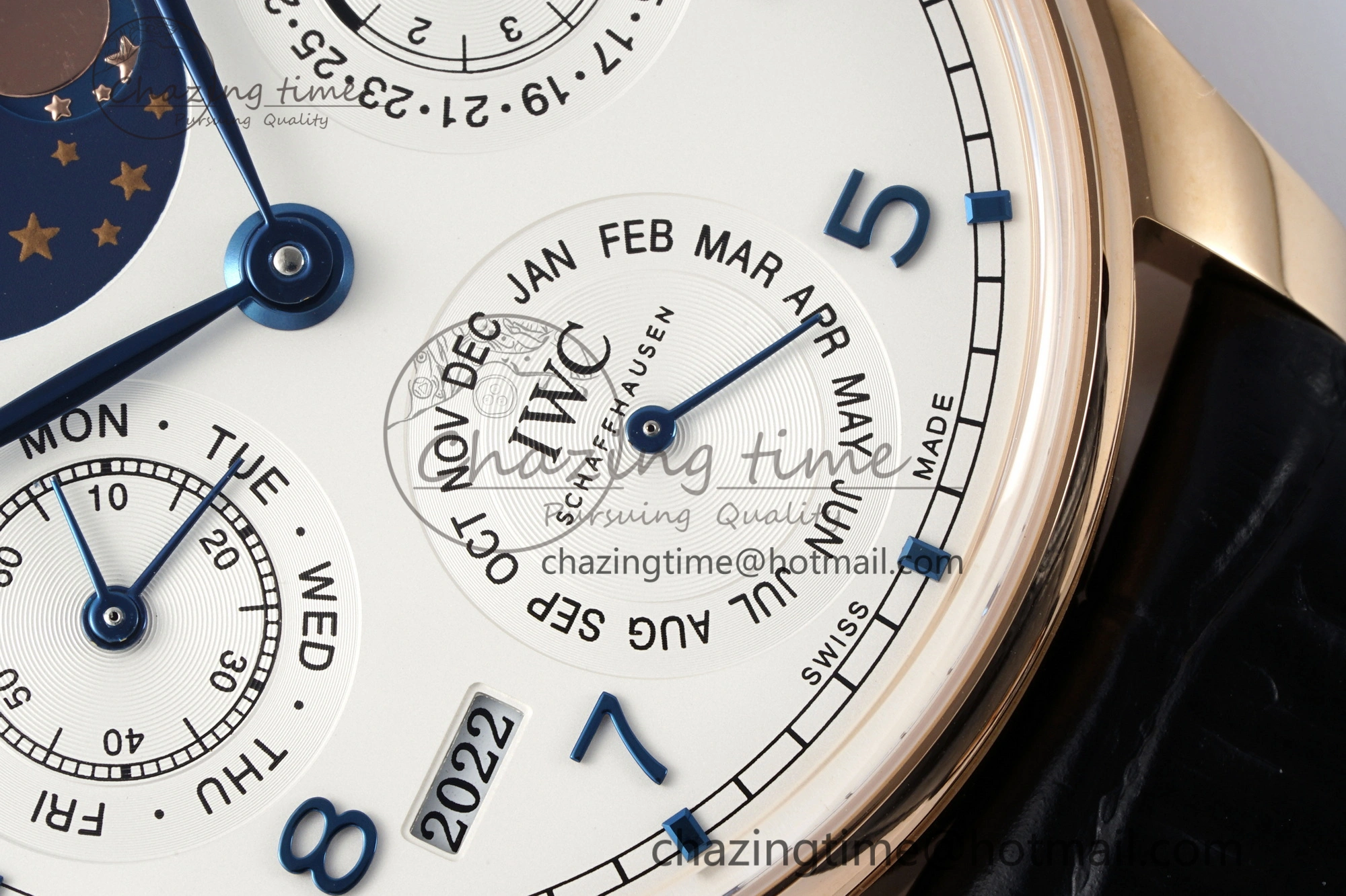 WeatherProof Portugieser Perpetual Calendar RG 5033 APSF 1:1 Best Edition White Dial on Black Leather Strap A52610 Clone 7043