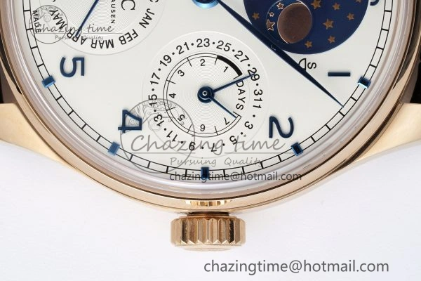 WeatherProof Portugieser Perpetual Calendar RG 5033 APSF 1:1 Best Edition White Dial on Black Leather Strap A52610 Clone 7043