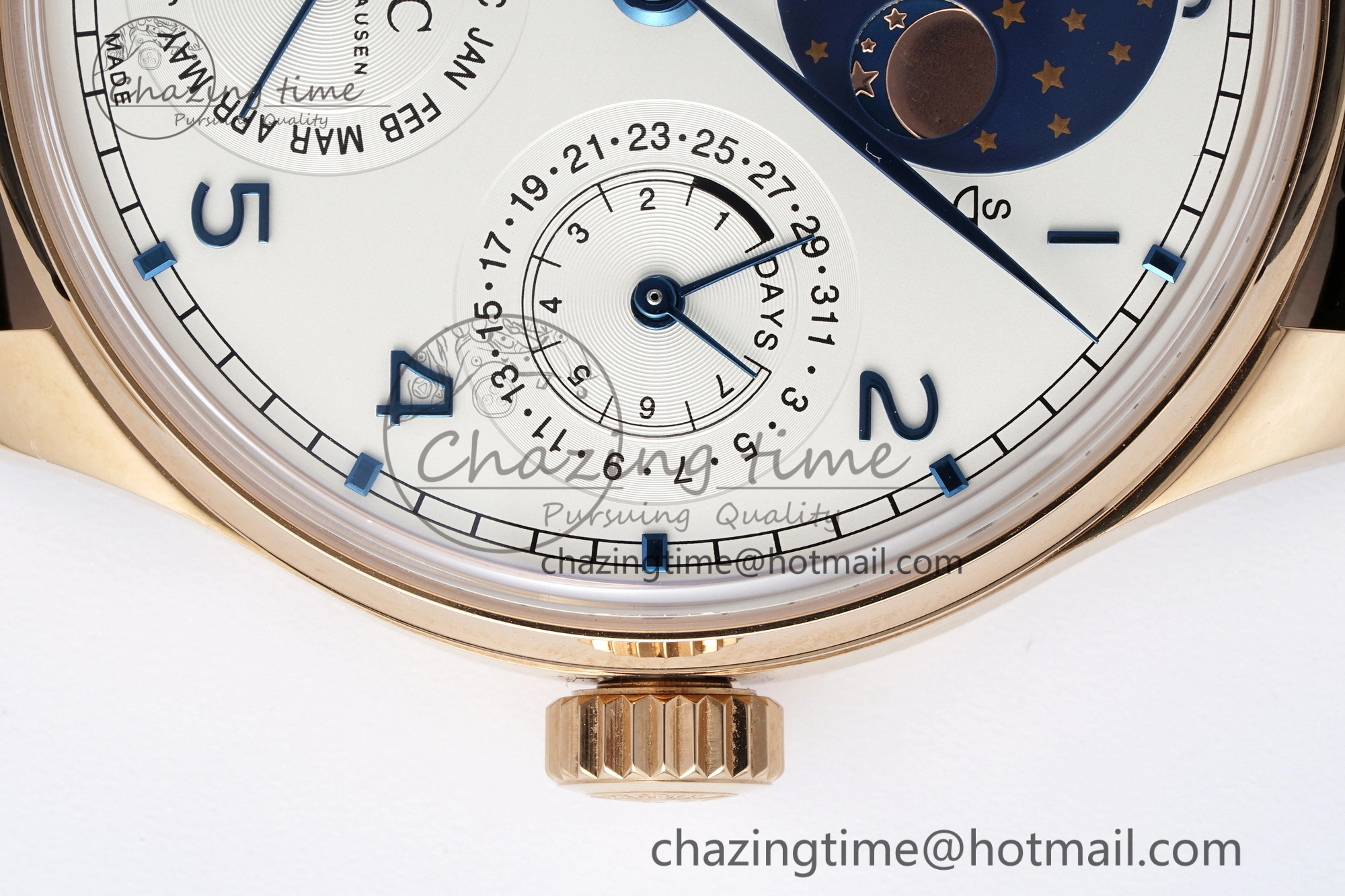 WeatherProof Portugieser Perpetual Calendar RG 5033 APSF 1:1 Best Edition White Dial on Black Leather Strap A52610 Clone 7043