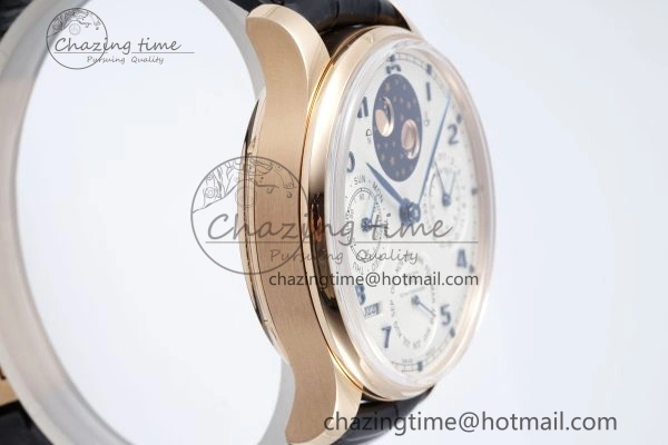 WeatherProof Portugieser Perpetual Calendar RG 5033 APSF 1:1 Best Edition White Dial on Black Leather Strap A52610 Clone 7043