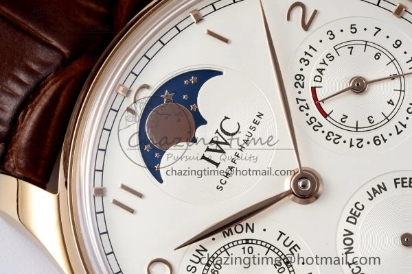 Reliable Portugieser Perpetual Calendar RG 5033 APSF 1:1 Best Edition White Dial on Brown Leather Strap A52610 Clone 7042