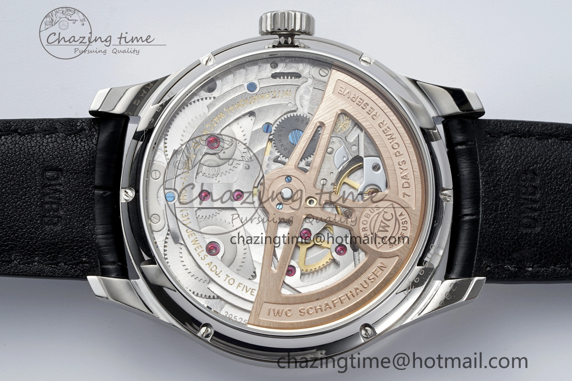 Portugieser Perpetual Calendar SS 5033 APSF 1:1 Best Edition Blue Dial on Black Leather Strap A52610 Clone TravelReady 7041