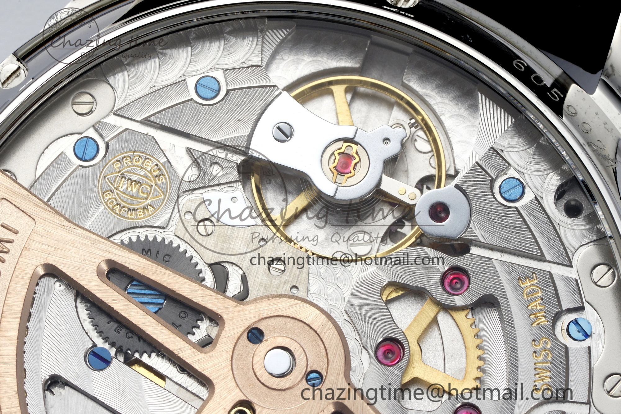 Portugieser Perpetual Calendar SS 5033 APSF 1:1 Best Edition Blue Dial on Black Leather Strap A52610 Clone TravelReady 7041