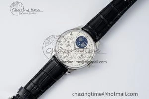 Portugieser Perpetual Calendar SS 5033 APSF 1:1 Best Edition White Dial on Black Leather Strap A52610 Clone Compact 7040