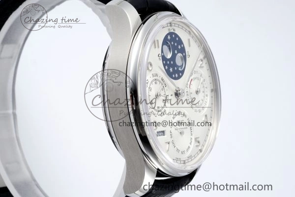 Portugieser Perpetual Calendar SS 5033 APSF 1:1 Best Edition White Dial on Black Leather Strap A52610 Clone Compact 7040