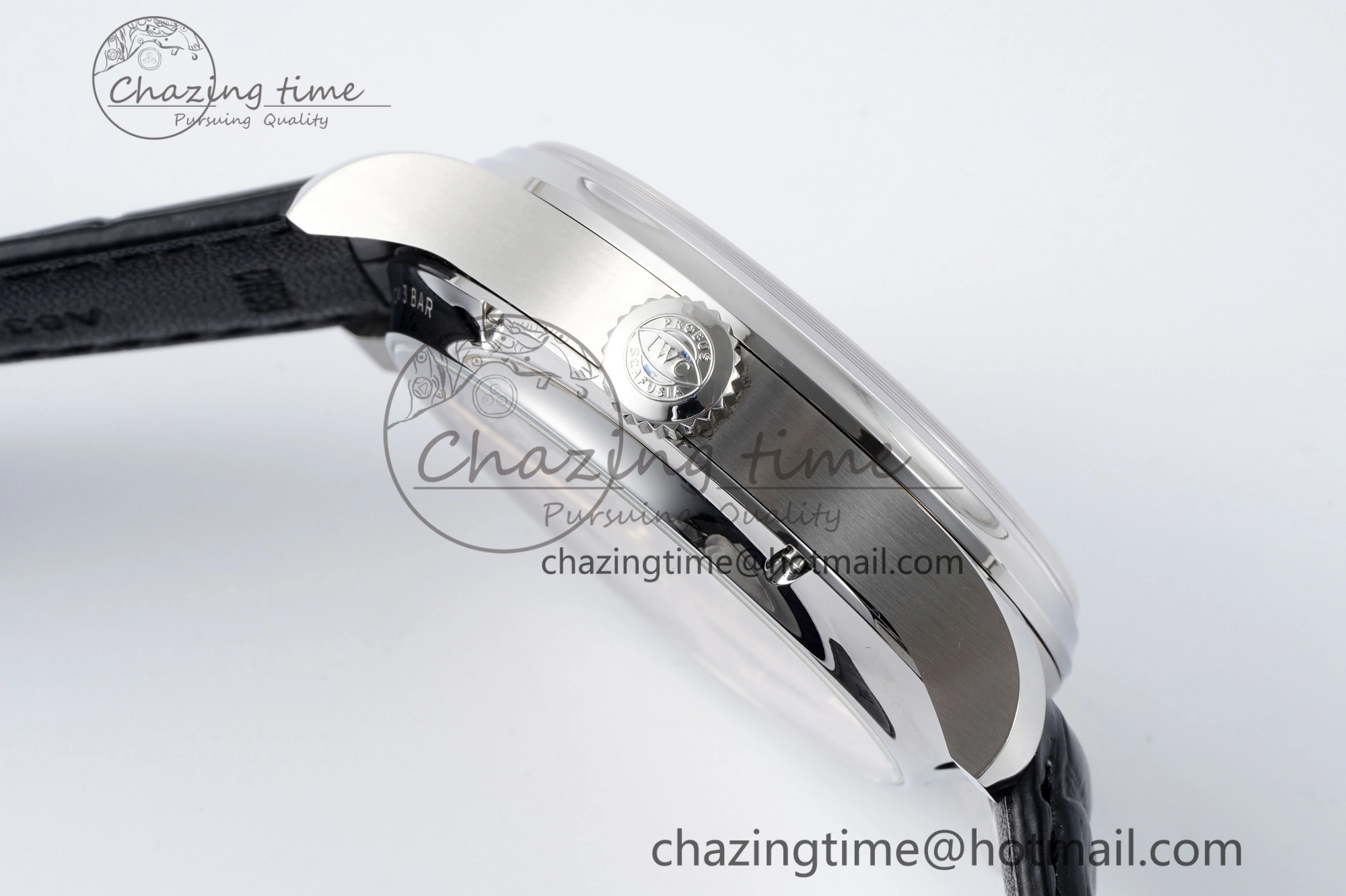 Portugieser Perpetual Calendar SS 5033 APSF 1:1 Best Edition White Dial on Black Leather Strap A52610 Clone Compact 7040