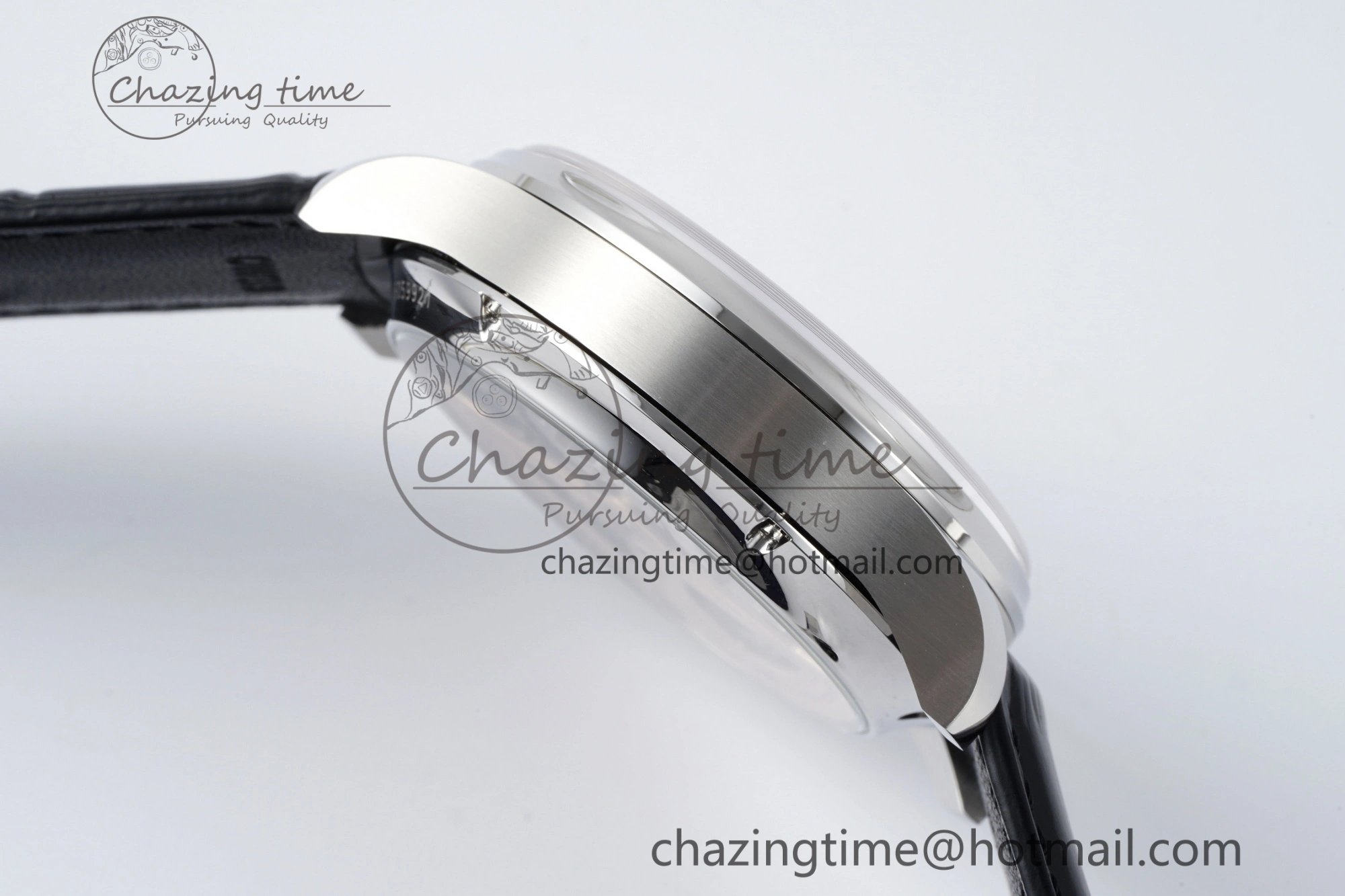 Portugieser Perpetual Calendar SS 5033 APSF 1:1 Best Edition White Dial on Black Leather Strap A52610 Clone Compact 7040