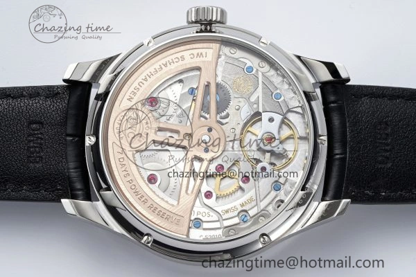 Portugieser Perpetual Calendar SS 5033 APSF 1:1 Best Edition White Dial on Black Leather Strap A52610 Clone Compact 7040