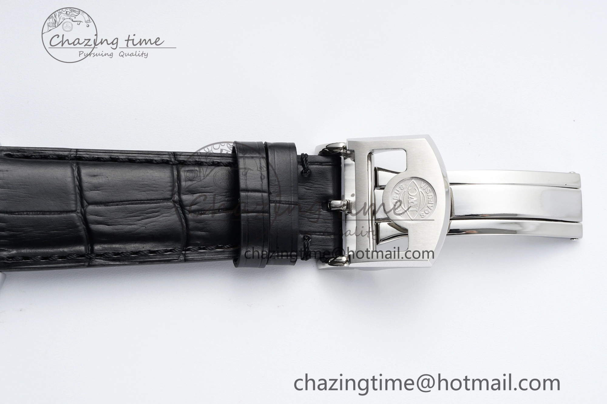 Portugieser Perpetual Calendar SS 5033 APSF 1:1 Best Edition White Dial on Black Leather Strap A52610 Clone Compact 7040