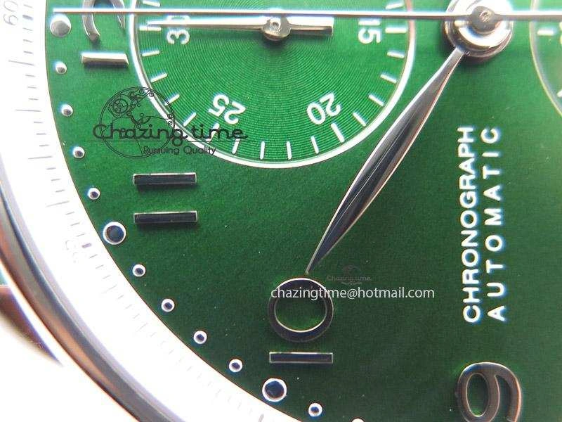 Portuguese 40mm Chrono SS Green Dial On Green Leather Strap A StreetReady 7380