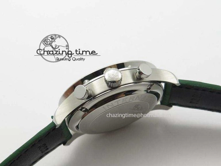 Portuguese 40mm Chrono SS Green Dial On Green Leather Strap A StreetReady 7380