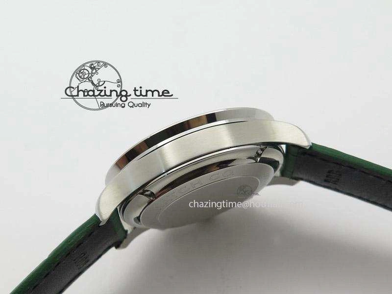 Portuguese 40mm Chrono SS Green Dial On Green Leather Strap A StreetReady 7380