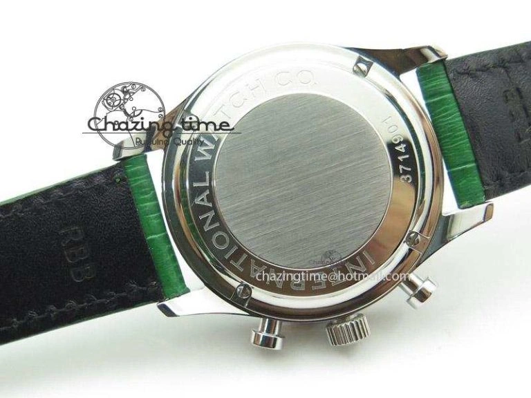 Portuguese 40mm Chrono SS Green Dial On Green Leather Strap A StreetReady 7380