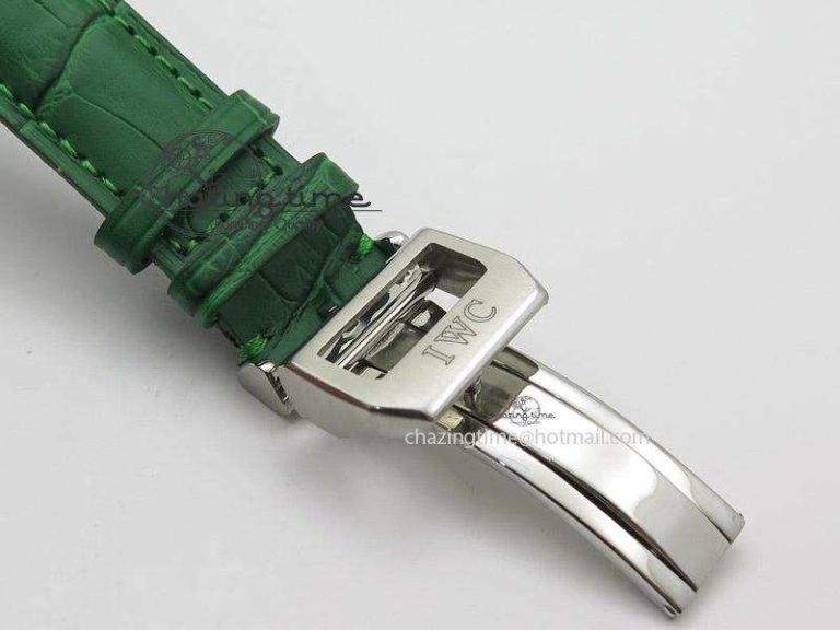 Portuguese 40mm Chrono SS Green Dial On Green Leather Strap A StreetReady 7380