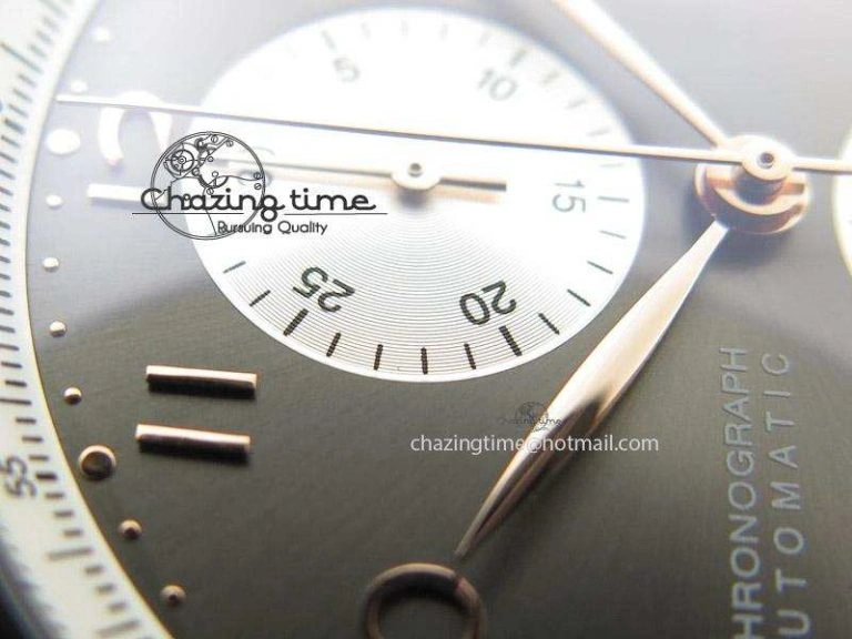 Reliable Portuguese 40mm Chrono SS Grey Dial On Grey Leather Strap A 7381