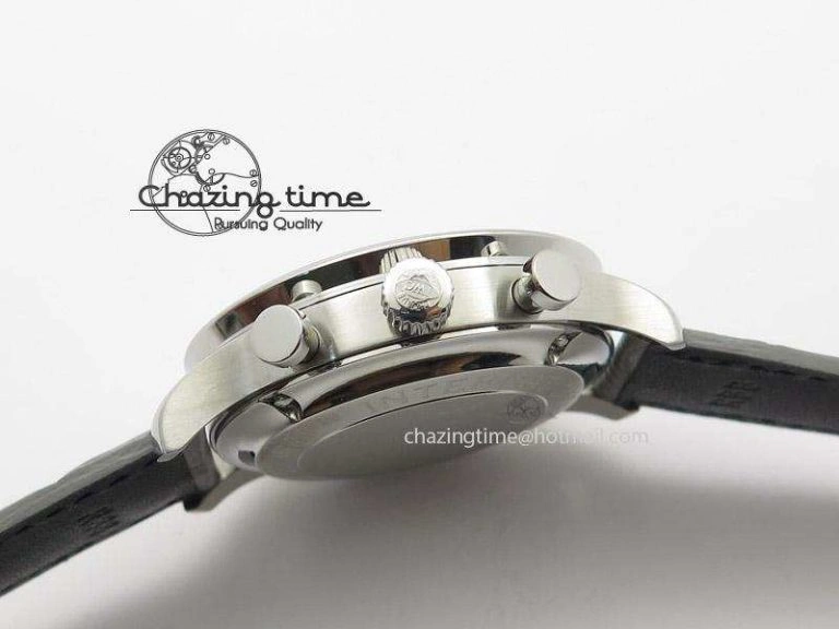 Reliable Portuguese 40mm Chrono SS Grey Dial On Grey Leather Strap A 7381