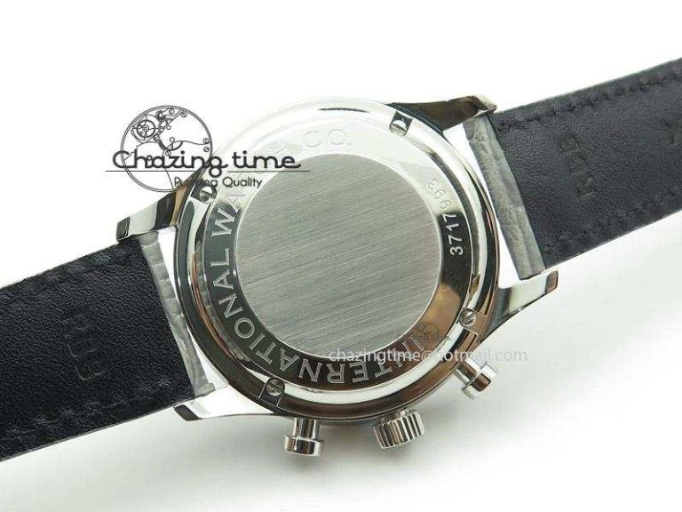 Reliable Portuguese 40mm Chrono SS Grey Dial On Grey Leather Strap A 7381