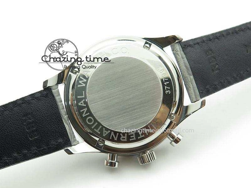 Reliable Portuguese 40mm Chrono SS Grey Dial On Grey Leather Strap A 7381