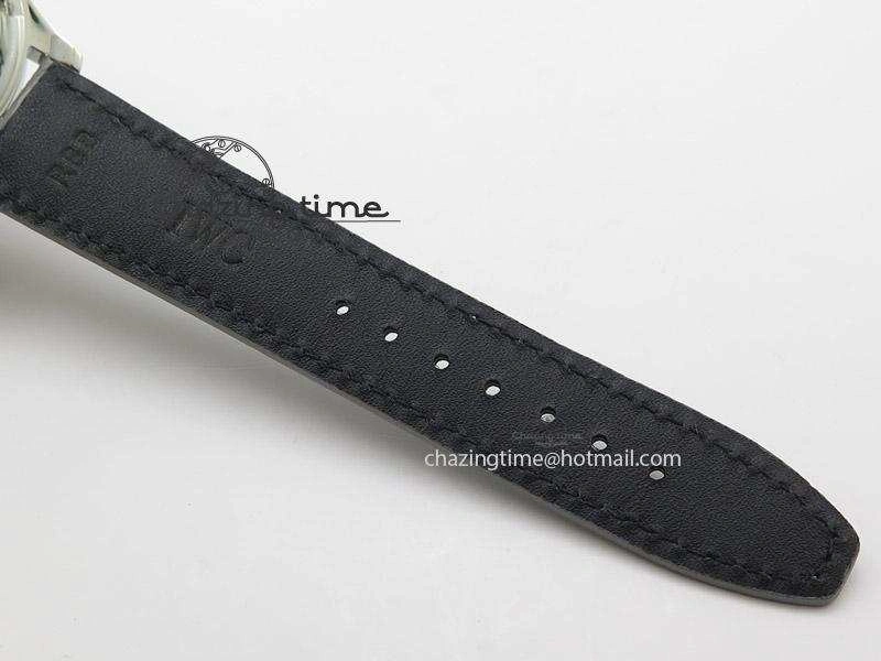 Reliable Portuguese 40mm Chrono SS Grey Dial On Grey Leather Strap A 7381