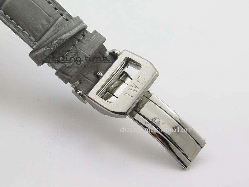 Reliable Portuguese 40mm Chrono SS Grey Dial On Grey Leather Strap A 7381