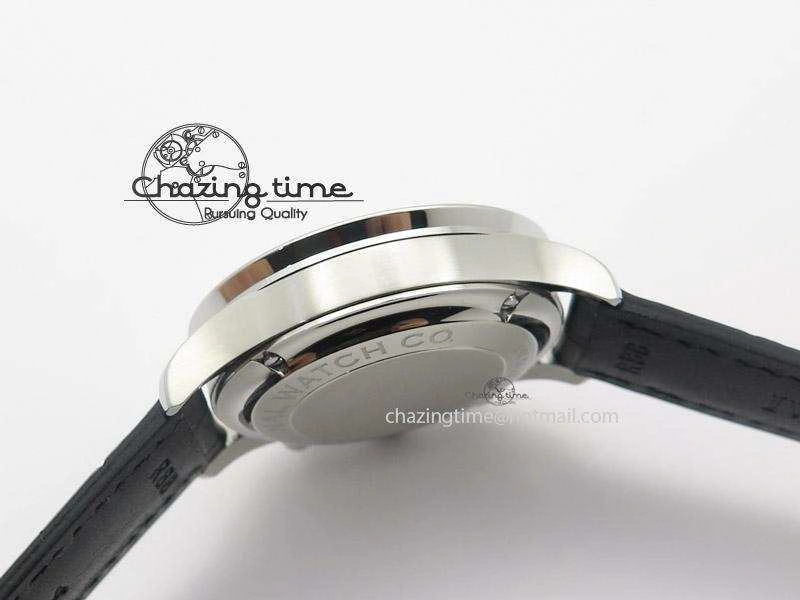 WaterResistant Portuguese 40mm Chrono SS Map Dial on Black Leather Strap A 7393