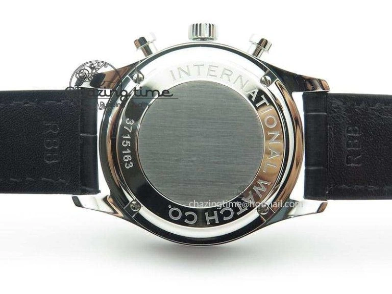 WaterResistant Portuguese 40mm Chrono SS Map Dial on Black Leather Strap A 7393