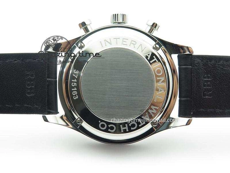 WaterResistant Portuguese 40mm Chrono SS Map Dial on Black Leather Strap A 7393
