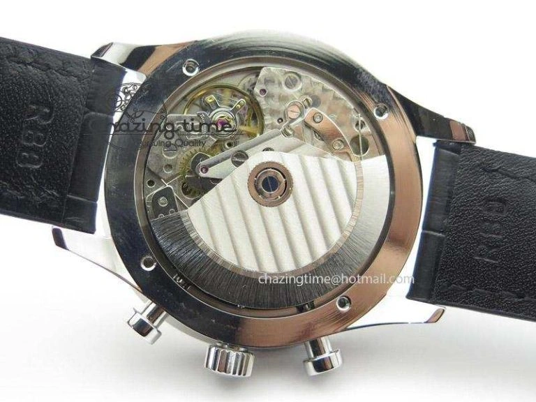 WaterResistant Portuguese 40mm Chrono SS Map Dial on Black Leather Strap A 7393