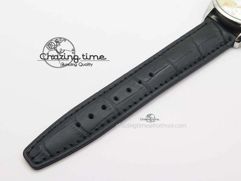 WaterResistant Portuguese 40mm Chrono SS Map Dial on Black Leather Strap A 7393